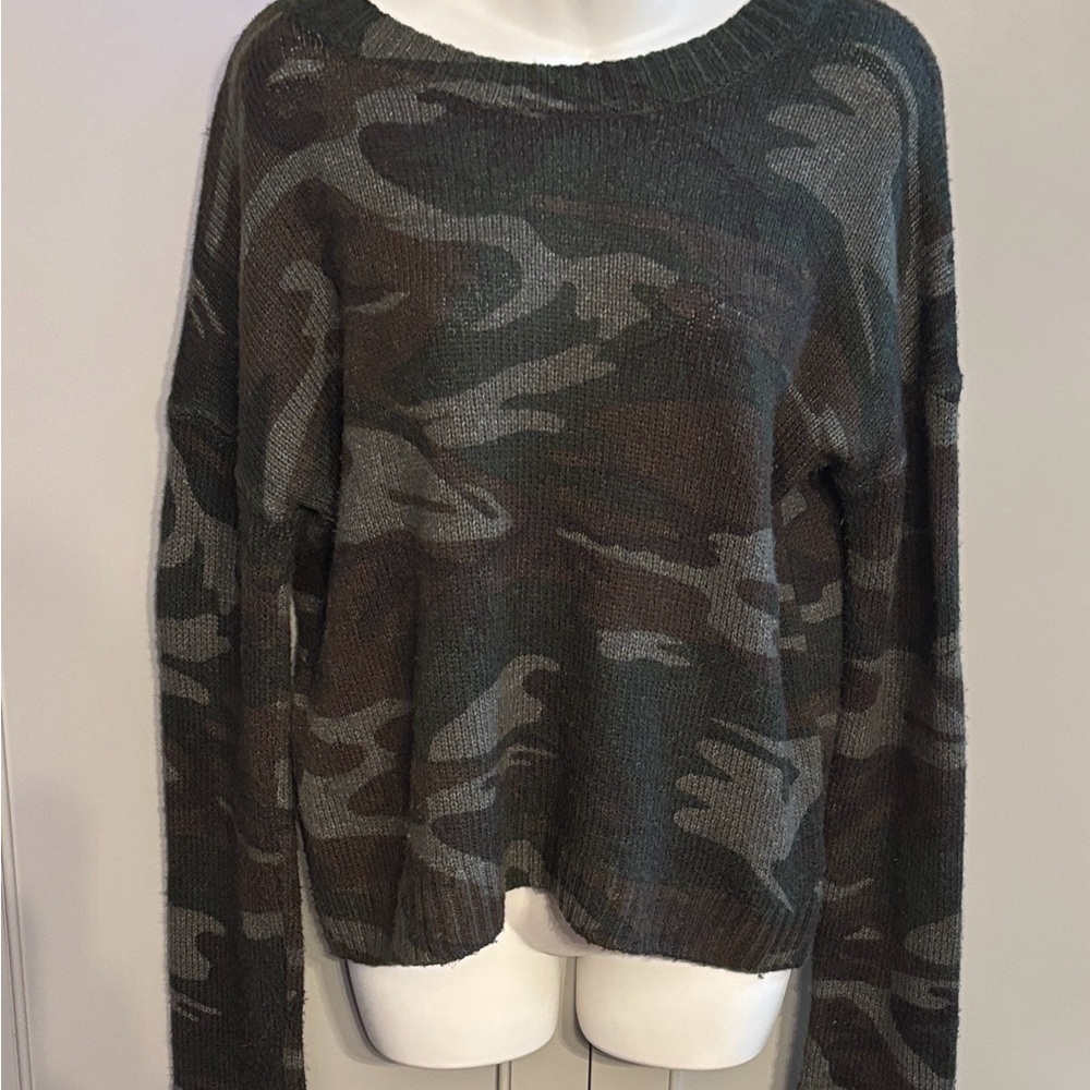 Rails Perci Wool Sweater in Jungle Camo Pullover in Green S - Picture 2 of 8